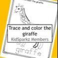 African animals theme tracing printable - giraffe