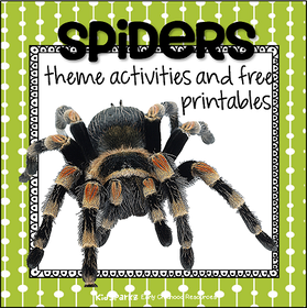 Spiders theme activities and printables for Preschool, Pre-K and
