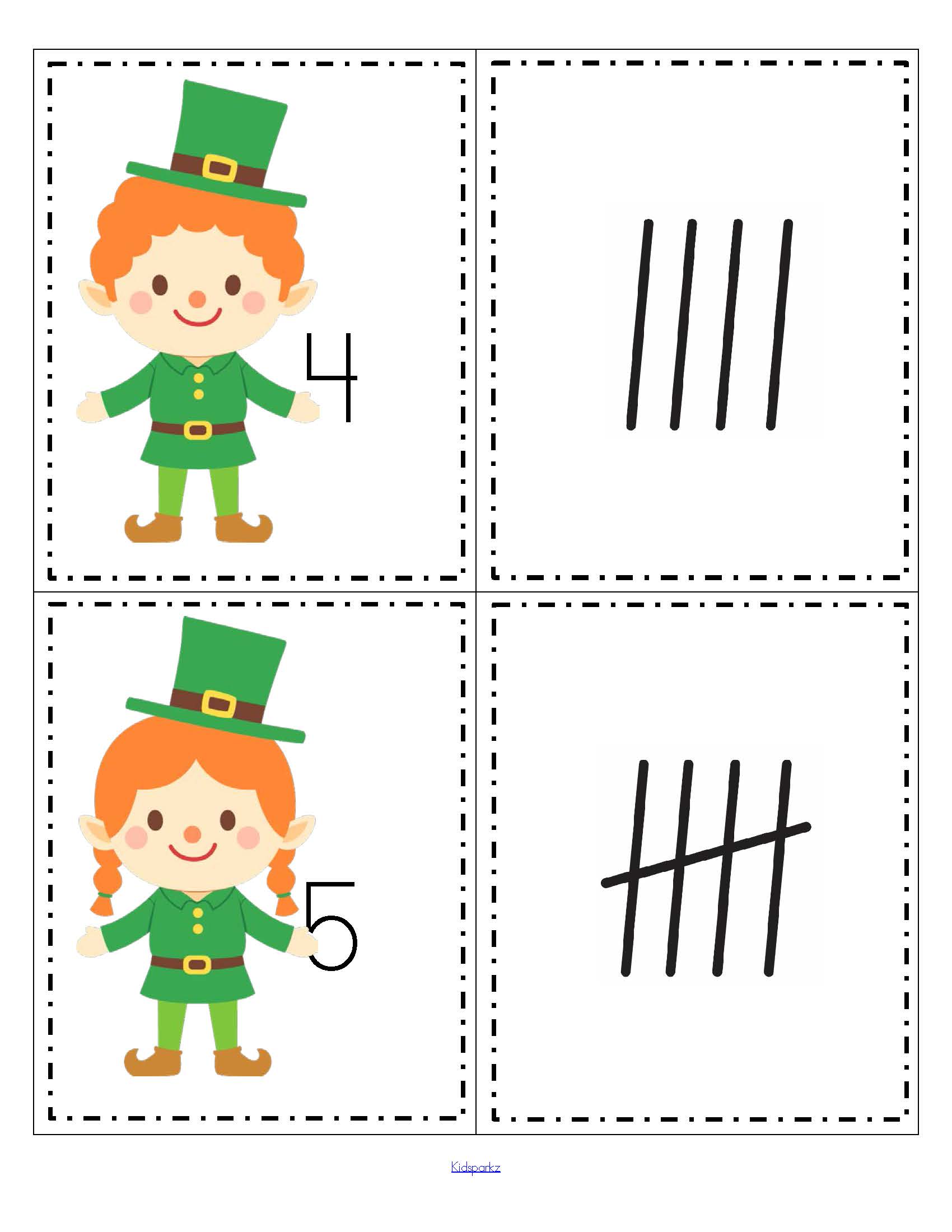 St Patricks Day Leprechaun Numbers And Tally Marks Center And