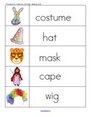Costumes theme word wall - pictures and vocabulary. 