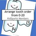 Happy teeth large numbers 0-20. 