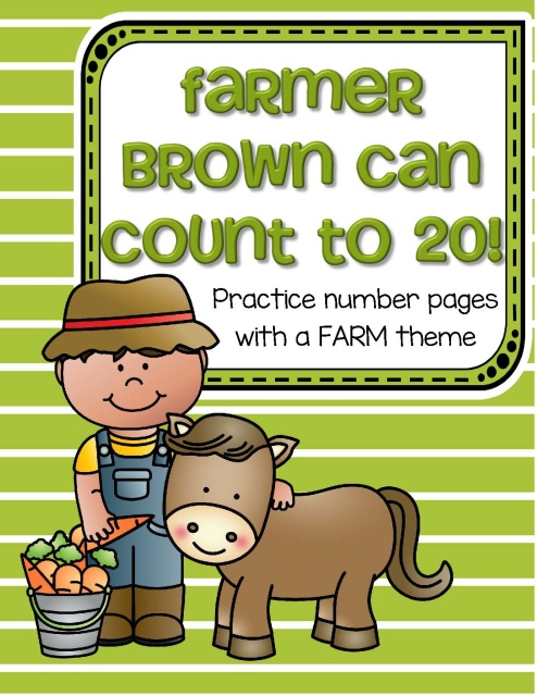 Farm Number Practice Printables - Recognition, Tracing, Counting 1-20