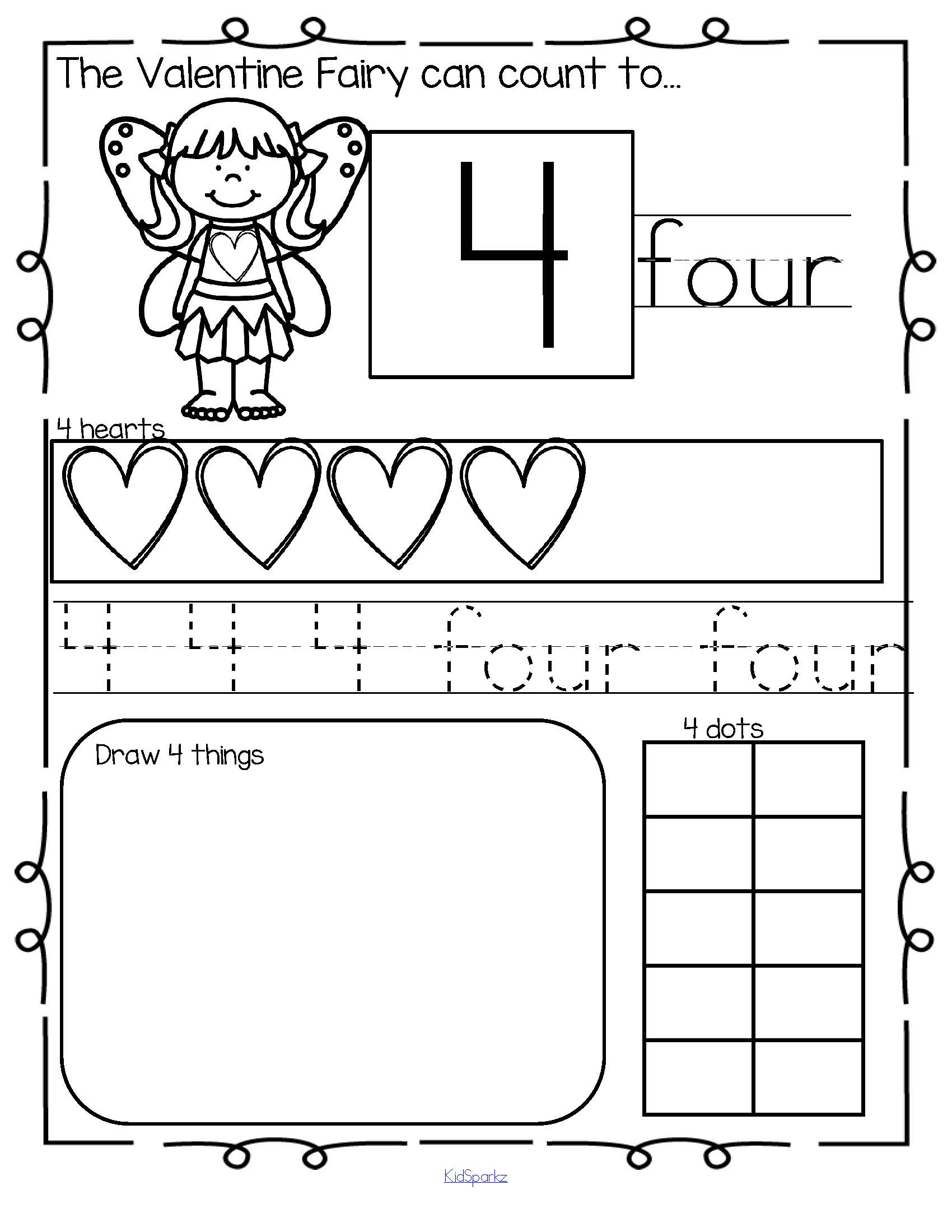 Valentine s Day Number Practice Printables Recognition Tracing Counting 1 20