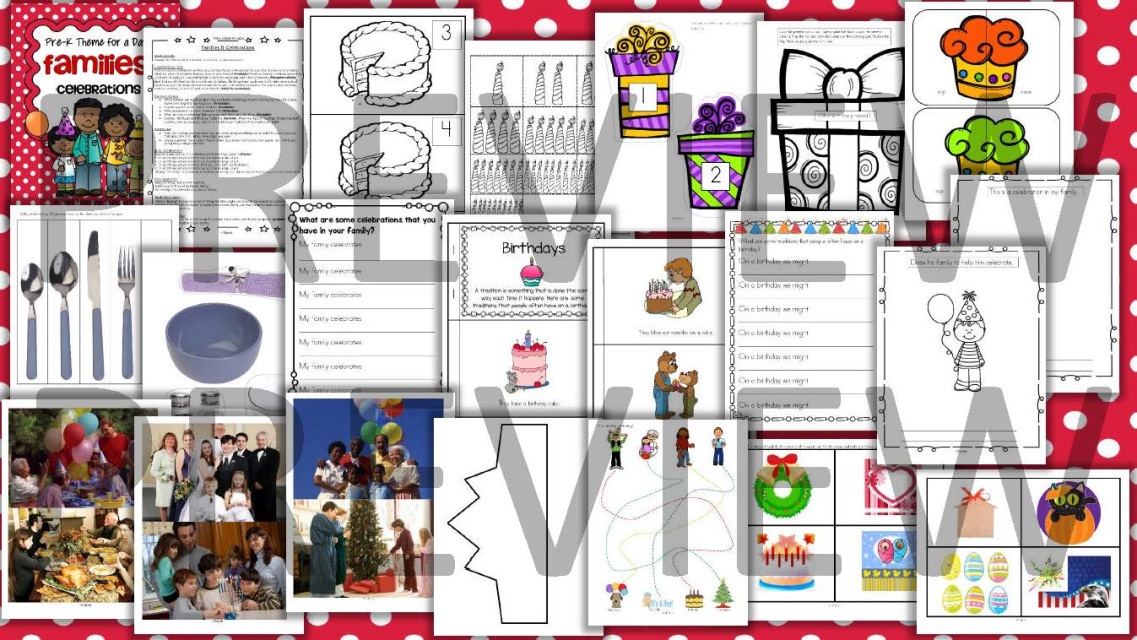 FAMILIES Centers and Activities for Preschool and Pre-K BUNDLE of 4 Packs